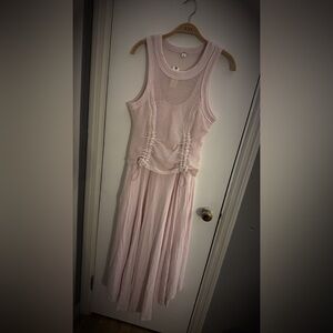 Pink Embellished Maxi Sundress with Tie Front for Weddings